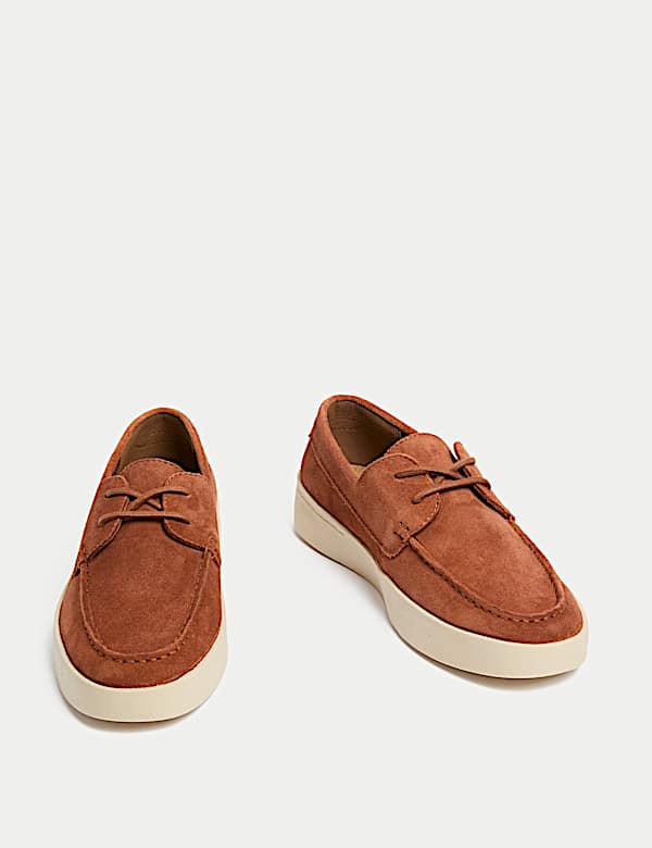 Suede White Sole Lace Up Loafers - CN