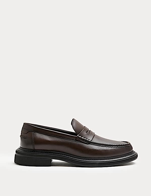 Mocassins &agrave; enfiler en cuir - FR