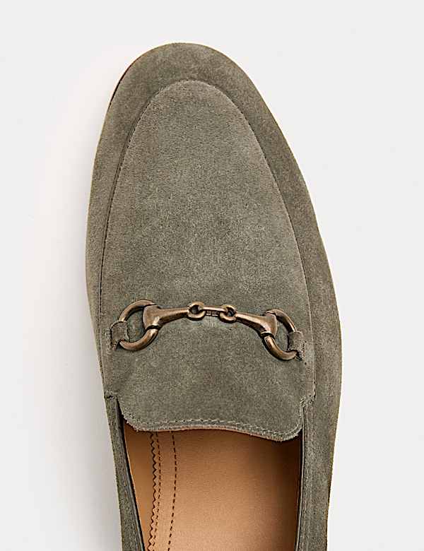 Suede Snaffle Slip On Loafers - NL