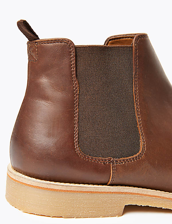 Leather Crepe Sole Chelsea Boots