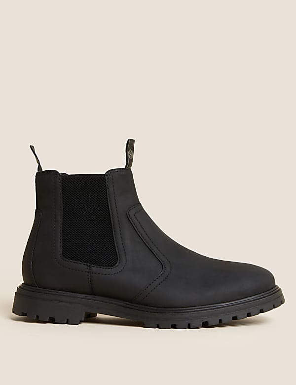 Leather Waterproof Chelsea Boots BLACK Boots M S GR