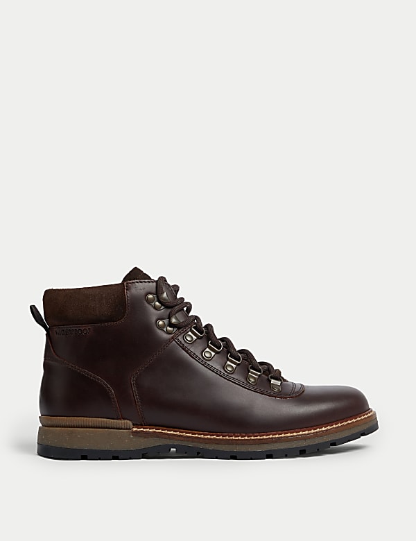 Marks Spencer Leather Waterproof Walking Boots Chestnut 12