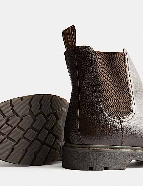 Leather Waterproof Pull-On Chelsea Boots