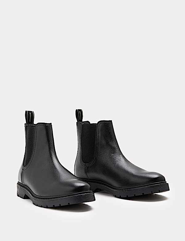 Leather Pull-On Chelsea Boots