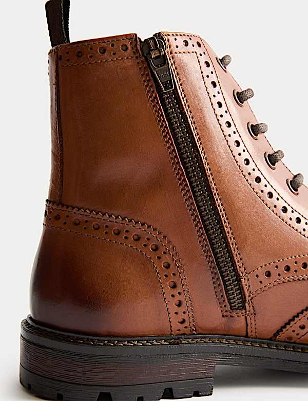 Bottines Chukka style Richelieux en cuir - BE