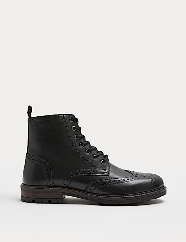 Leather Brogue Chukka Boots - MX