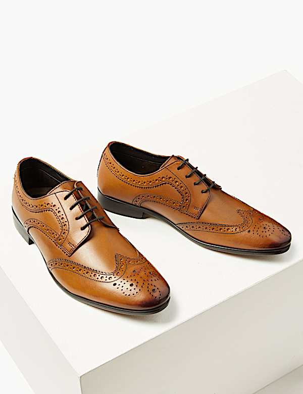 Leather Almond Toe Brogues