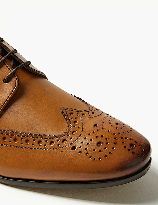 Leather Almond Toe Brogues