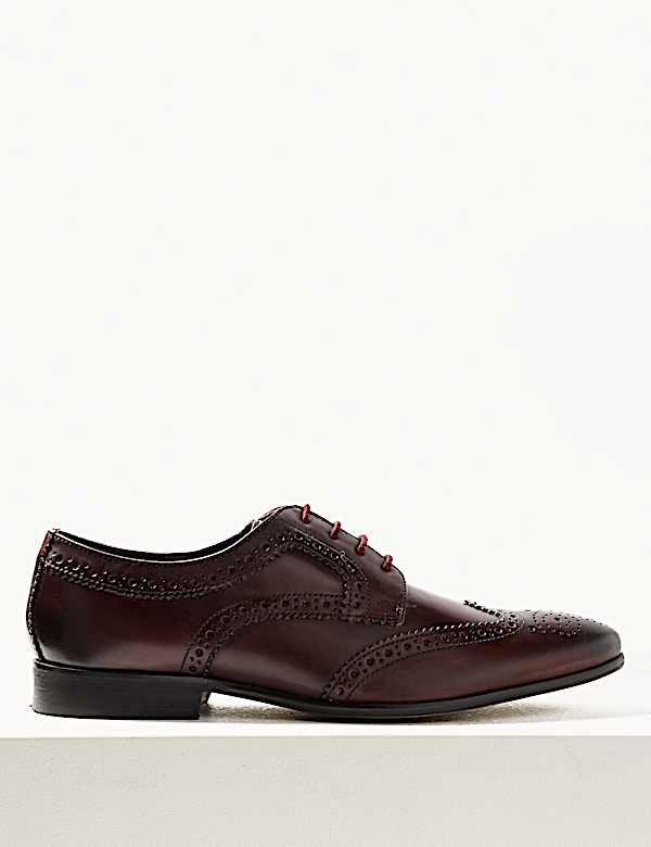 Leather Almond Toe Brogues