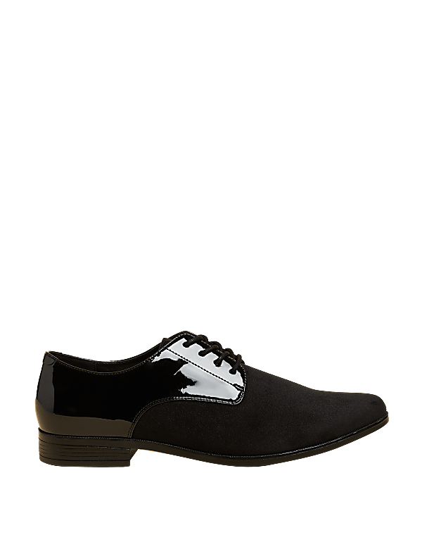 Velvet and Patent Derby Shoes