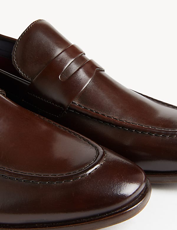 Leather Saddle Slip-On Loafers