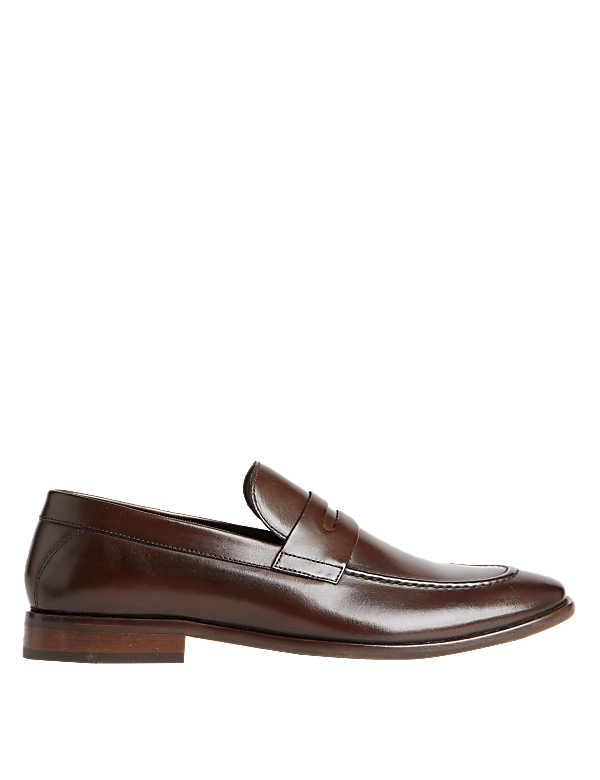 Leather Saddle Slip-On Loafers