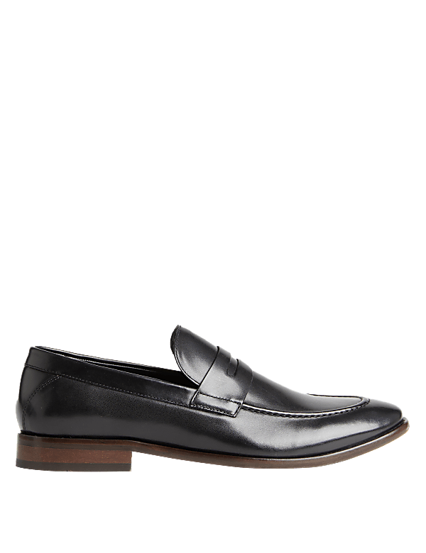Leather Saddle Slip-On Loafers