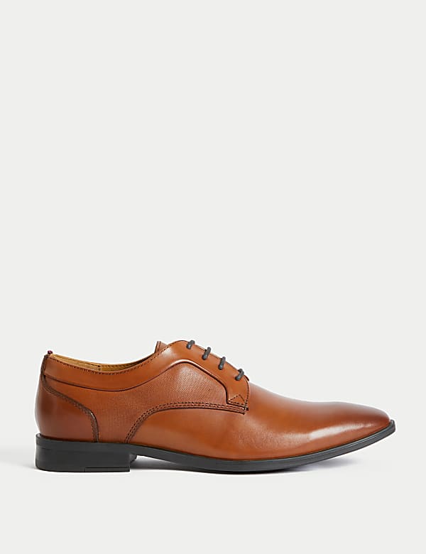 Leather Textured Derby Shoes - SK