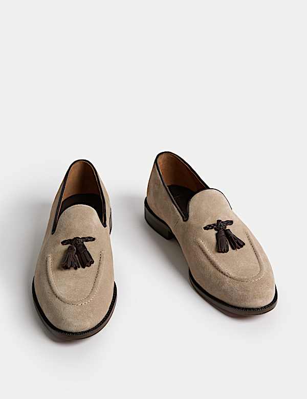Suede Tassel Loafers - NL