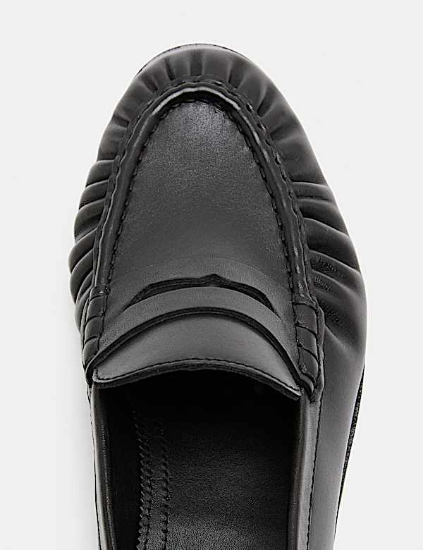 Mocasines de piel sin cordones con fruncidos - US