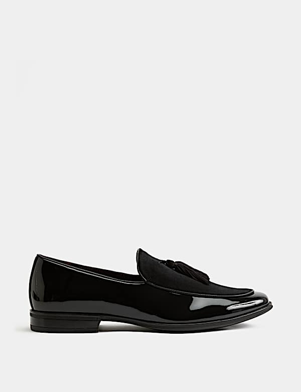 Mocasines de charol y terciopelo con borlas - US