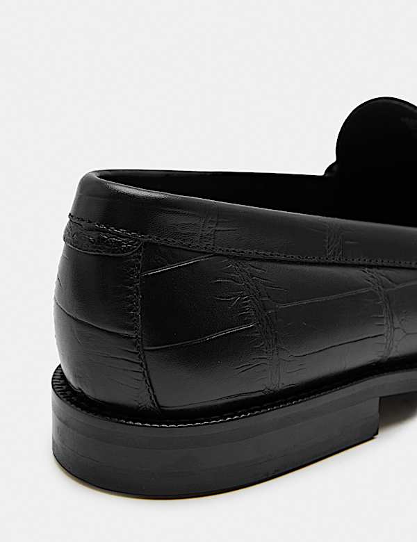 Embossed Leather Loafers - MX
