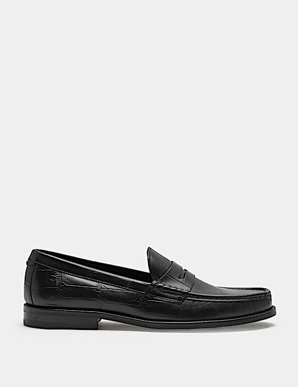 Embossed Leather Loafers - MX