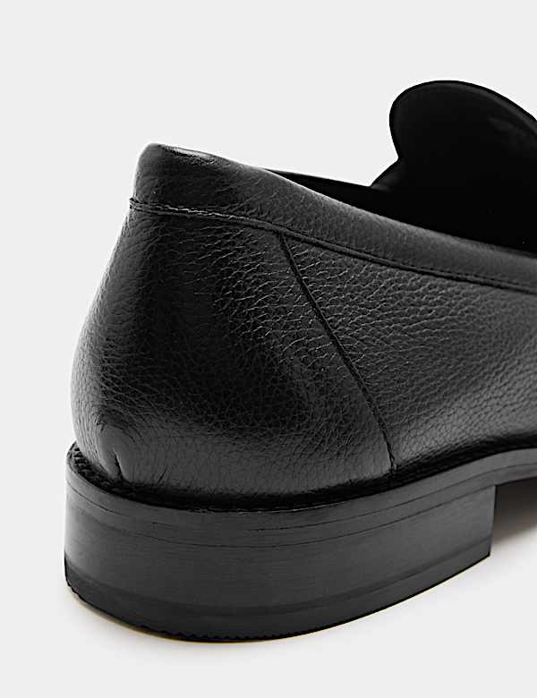 Leather Square Toe Slip On Loafers - JP