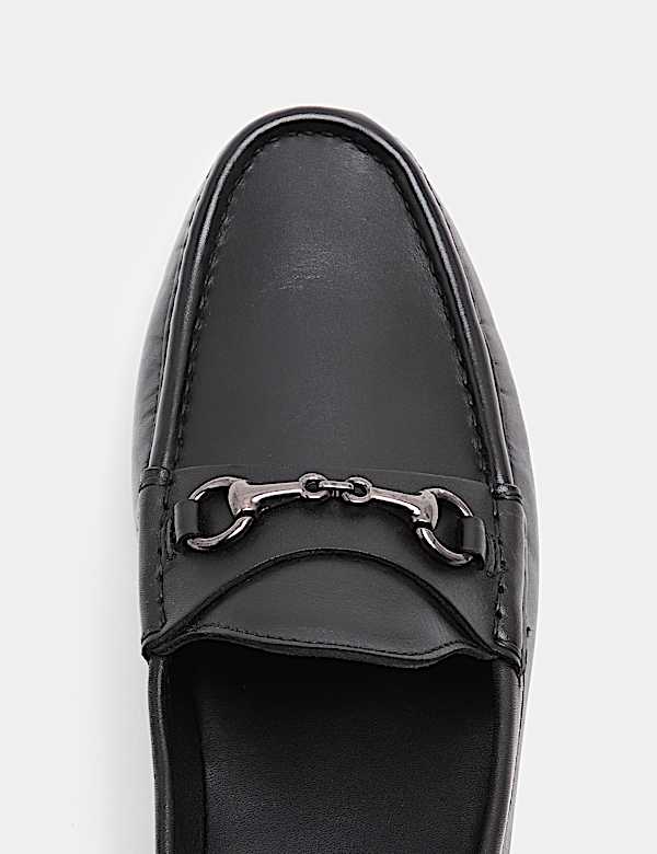 Leather Saddle Snaffle Slip On Loafers - NO