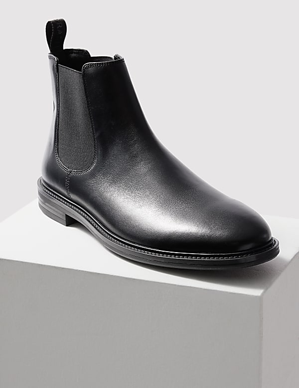 Leather Pull-On Chelsea Boots - CA