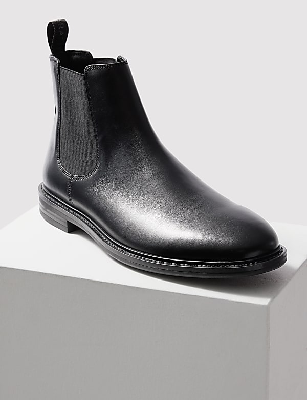 Leather Pull-On Chelsea Boots - NO