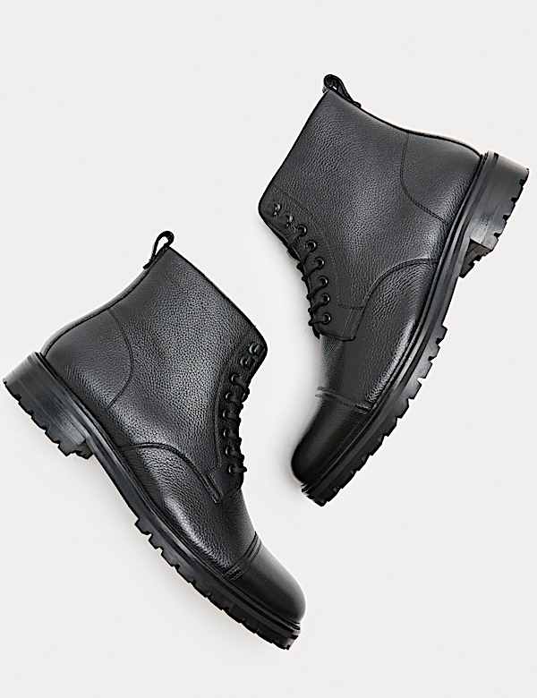 מגפי Autograph מעור עם חרטום בגזרה רחבה - IL