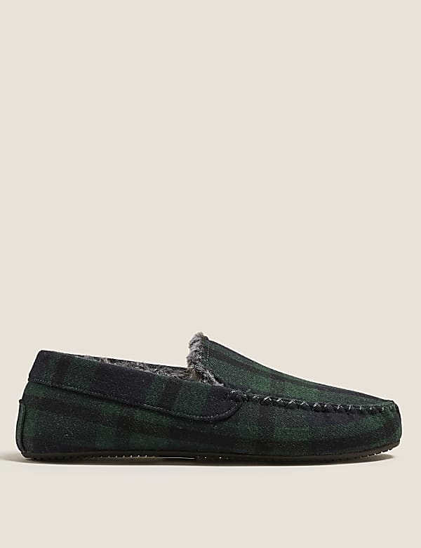 Checked Moccasin Slippers with Freshfeet™