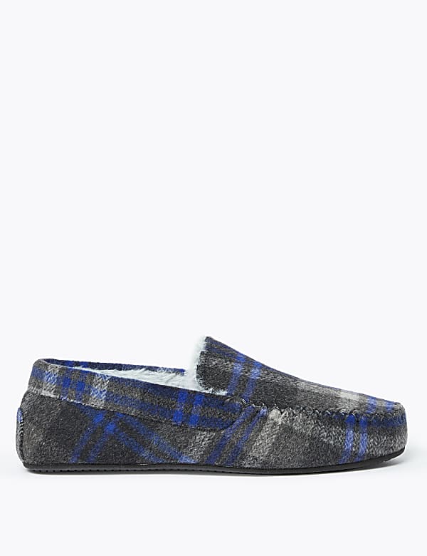 Checked Moccasin Slippers with Freshfeet™