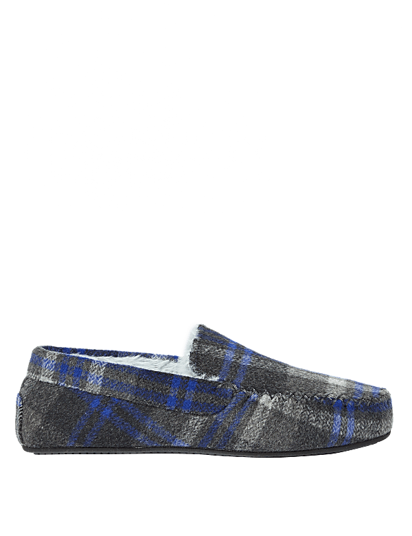 Checked Moccasin Slippers with Freshfeet™