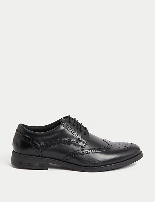 Black leather brogue shoes cheap