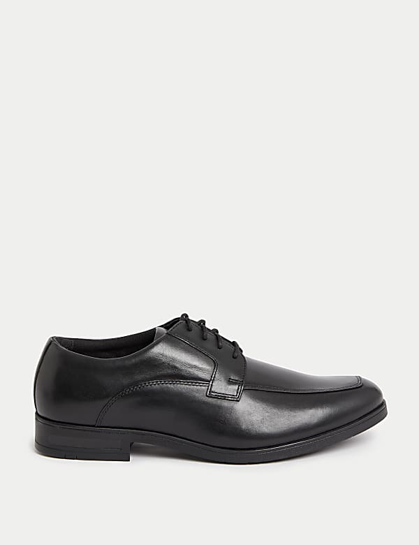 Wide Fit Leather Derby Shoes - BG