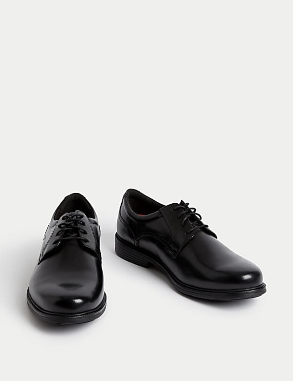 Wide Fit Airflex™ Leather Derby Shoes - PL