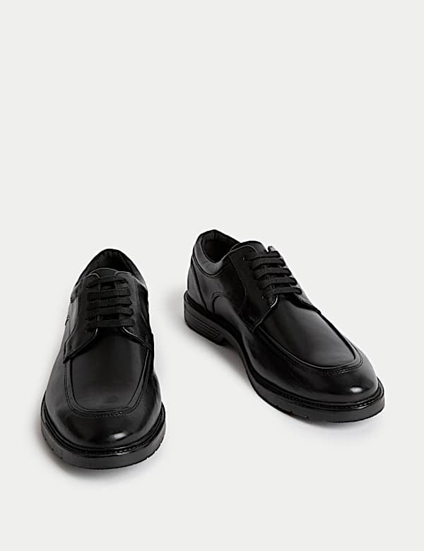 Wide Fit Smart Step Leather Derby Shoes - EE