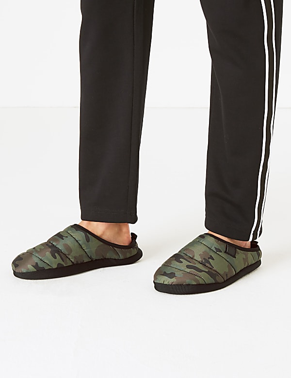 Camo Puffer Mule Slippers