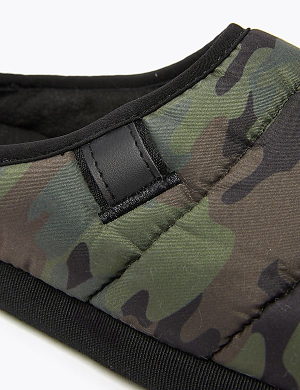 Camo Puffer Mule Slippers
