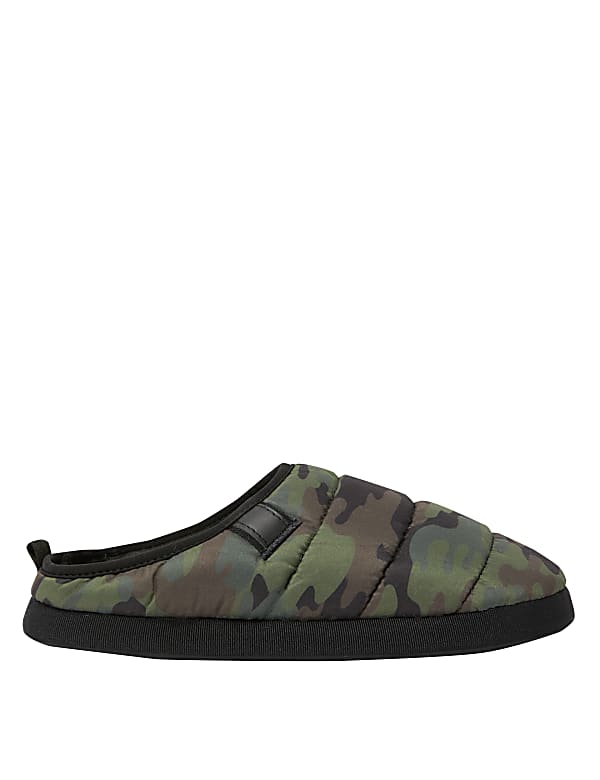 Camo Puffer Mule Slippers