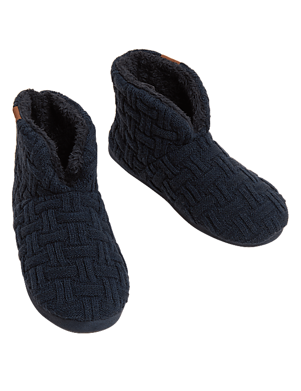 Cable Knit Slipper Boots