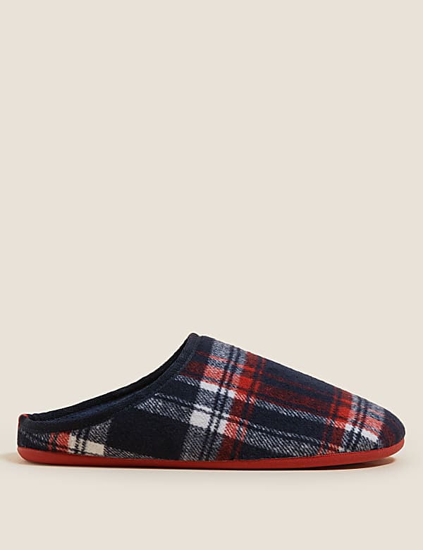 Checked Mule Slippers with Freshfeet&trade;