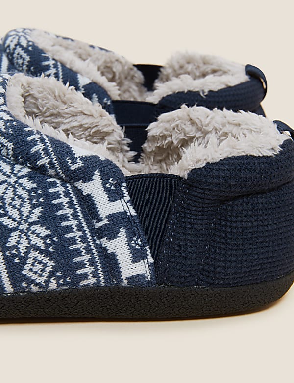 Fair Isle Pattern Slippers with Freshfeet™