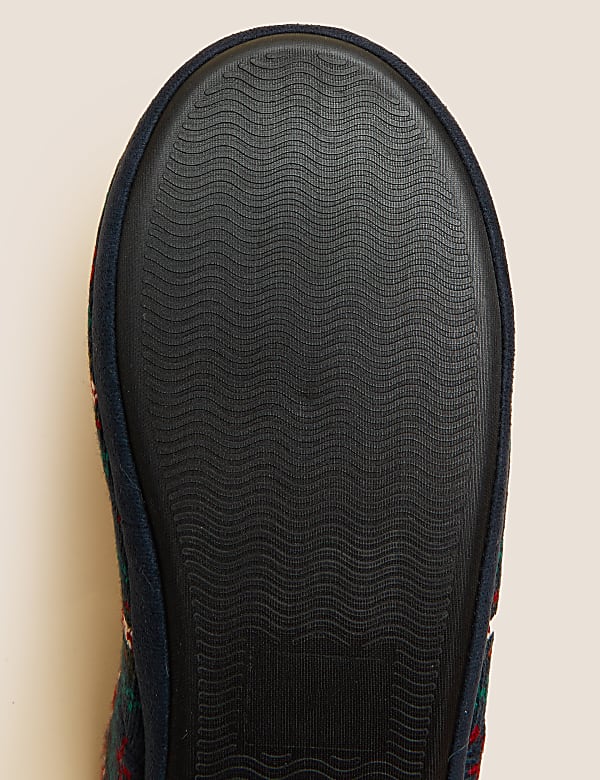 Fleece Lined Fair Isle Slipper Boots