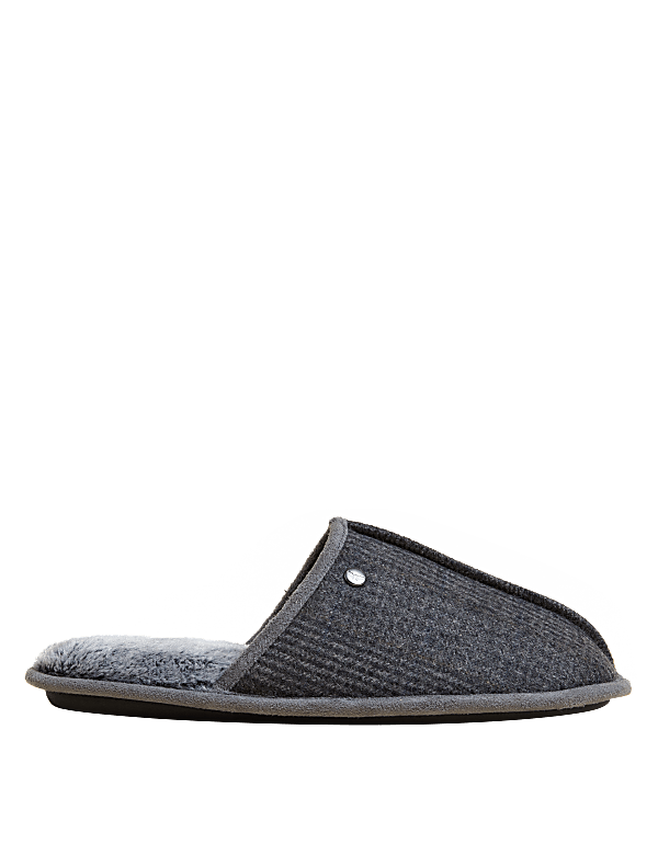 Warm Lined Mule Slippers with Freshfeet™