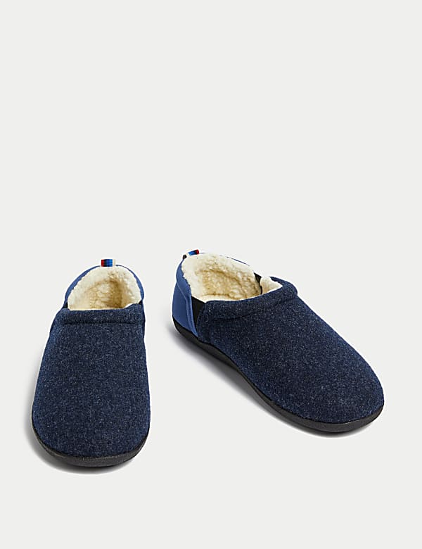 Fleece Lined Mule Slippers with Freshfeet&trade; - US