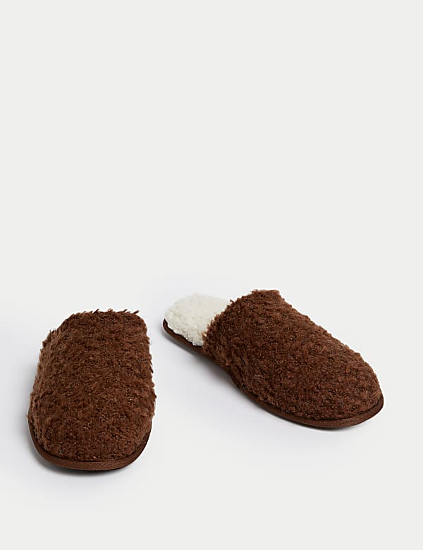 Fleece Lined Mule Slippers with Freshfeet&trade; - GR