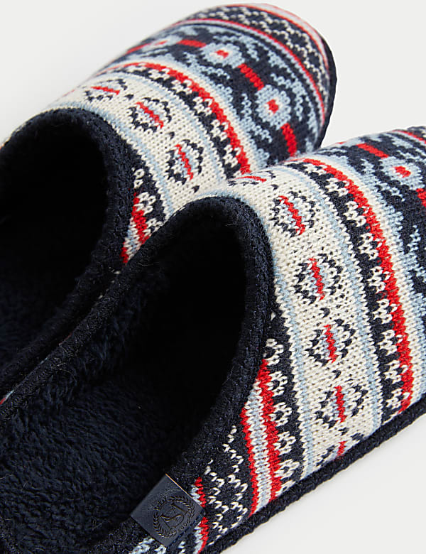 Fair Isle Mule Slippers with Freshfeet&trade; - GR