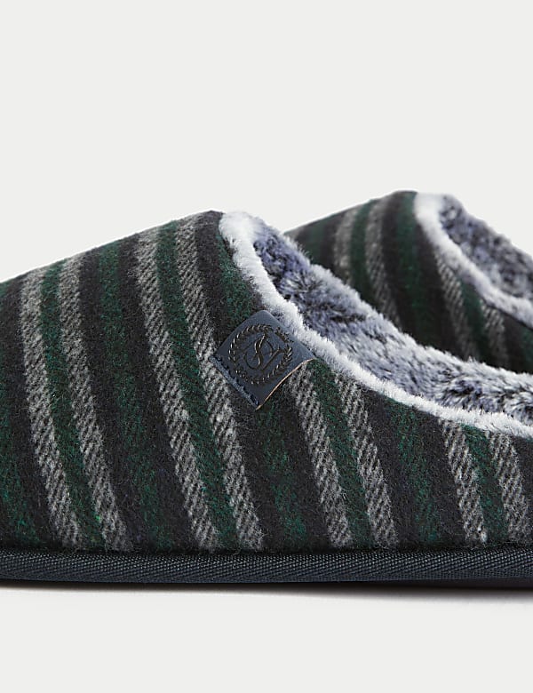 Striped Mule Slippers with Freshfeet&trade; - CN