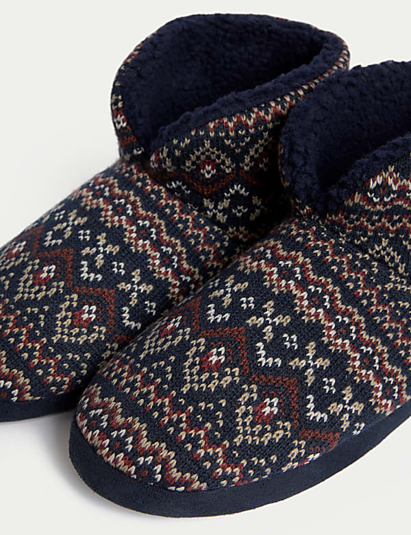Fair Isle Slipper Boots with Freshfeet™ - MV
