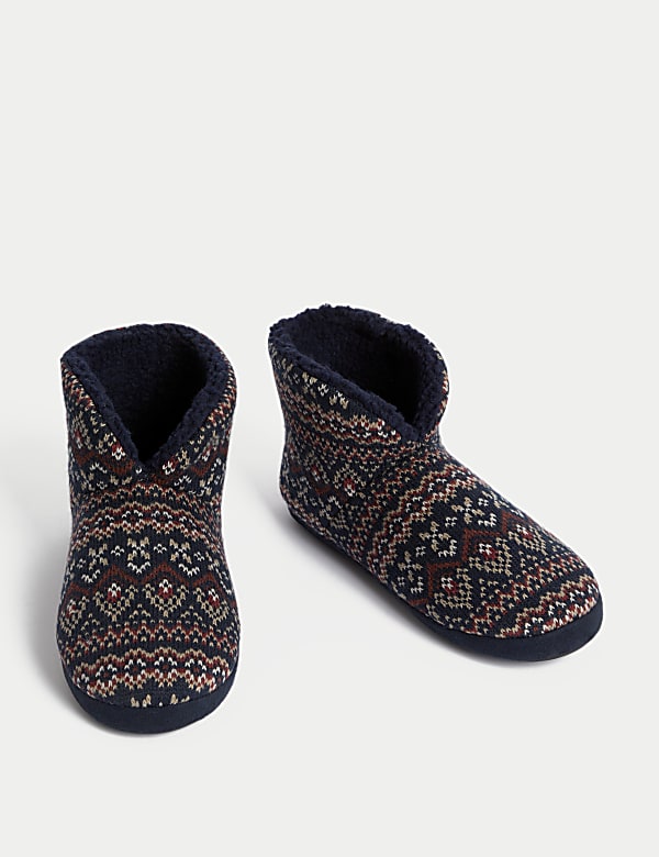 Fair Isle Slipper Boots with Freshfeet™ - MV