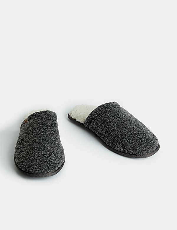 Fleece Lined Mule Slippers - LU